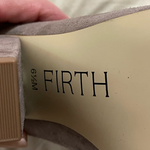 Firth Dez Mule Suede Bootie heel open toe size 6.5 Mousse brown gray green laces - Picture 11 of 16